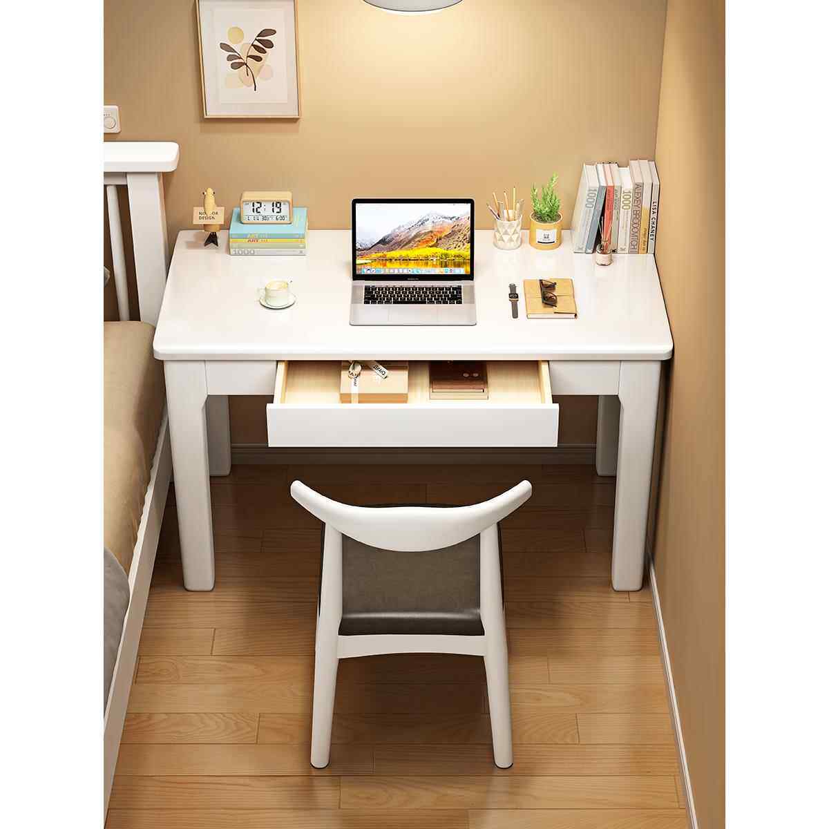 实木窄书桌家c4用40/5宽办m公电脑桌现代卧室小户nl303#YG型学生