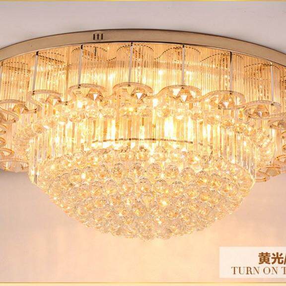 现代简约大气圆形客厅灯温馨LED卧室吸顶灯家居装修餐厅水晶灯具
