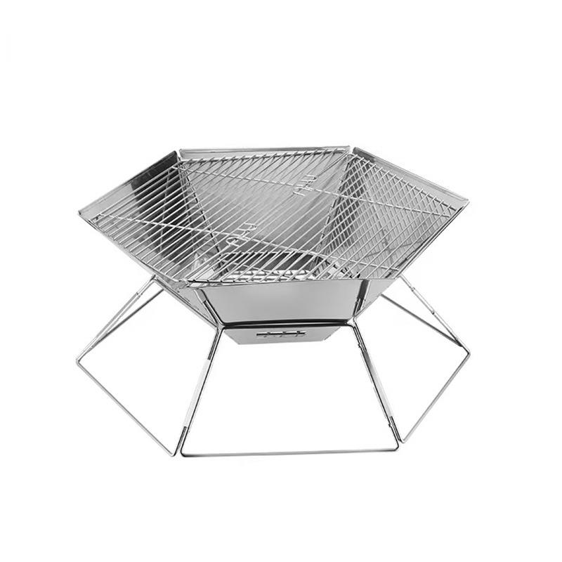 聚茂烧烤炉户外便携可折叠烤炉野营聚餐BBQ碳烤架家用柴火炉木炭