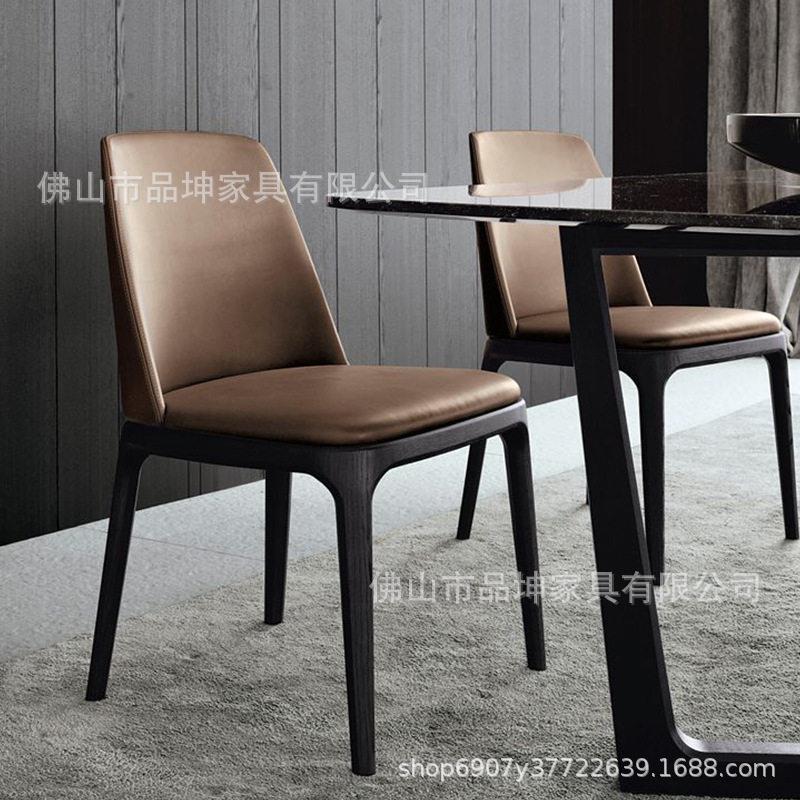 简约现餐椅家用靠背椅咖啡厅餐厅酒店白蜡木设计师实木洽谈椅子