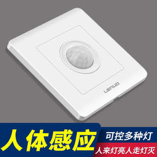 家用人体感应开关面板楼道延时220v红外线智能自动带光控led灯