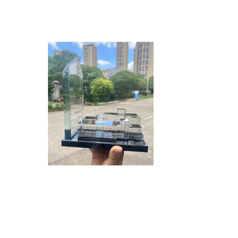 水晶 楼模适应各大公司庆典活动颁发奖品来图制作各种规格及形状