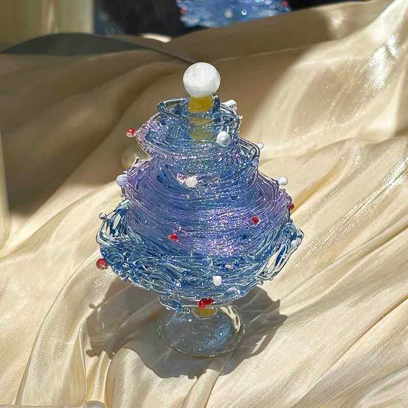 淄博琉璃圣诞树摆件纯手工烧玻璃家居桌面装饰品创意圣诞节小礼物