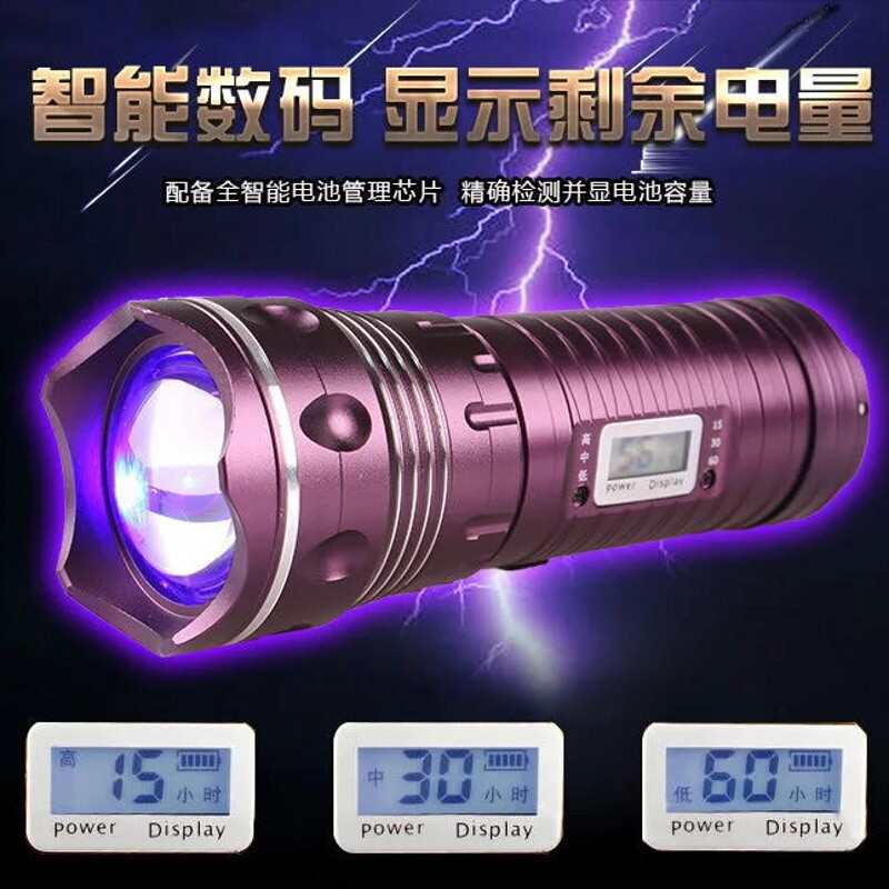 钓鱼灯夜钓灯氙气灯强光大功率超亮防水蓝光白光台钓变焦手电筒