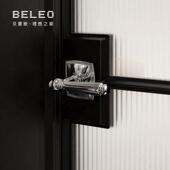 银色法式 门锁家用通用型卧室磁吸室内静音房门锁双开门木门门把手