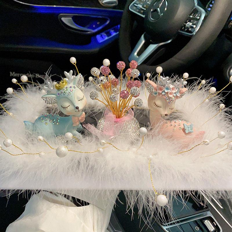 有你在的汽车饰品汽车女神安全之旅装饰汽车女士鹿经典钻石镶嵌内