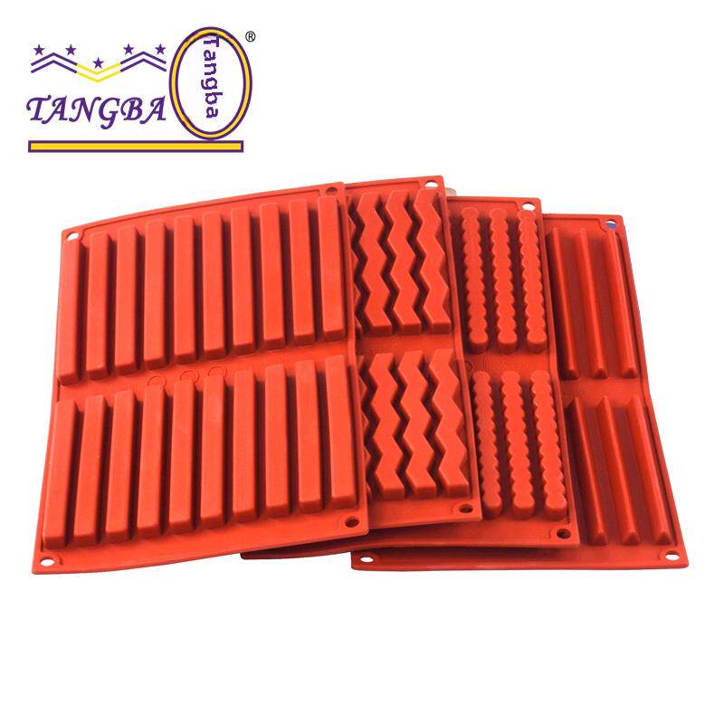 tagnba堂巴 20连巧克力棒模具 105mm 三角 波纹 珠子 长条糖果模