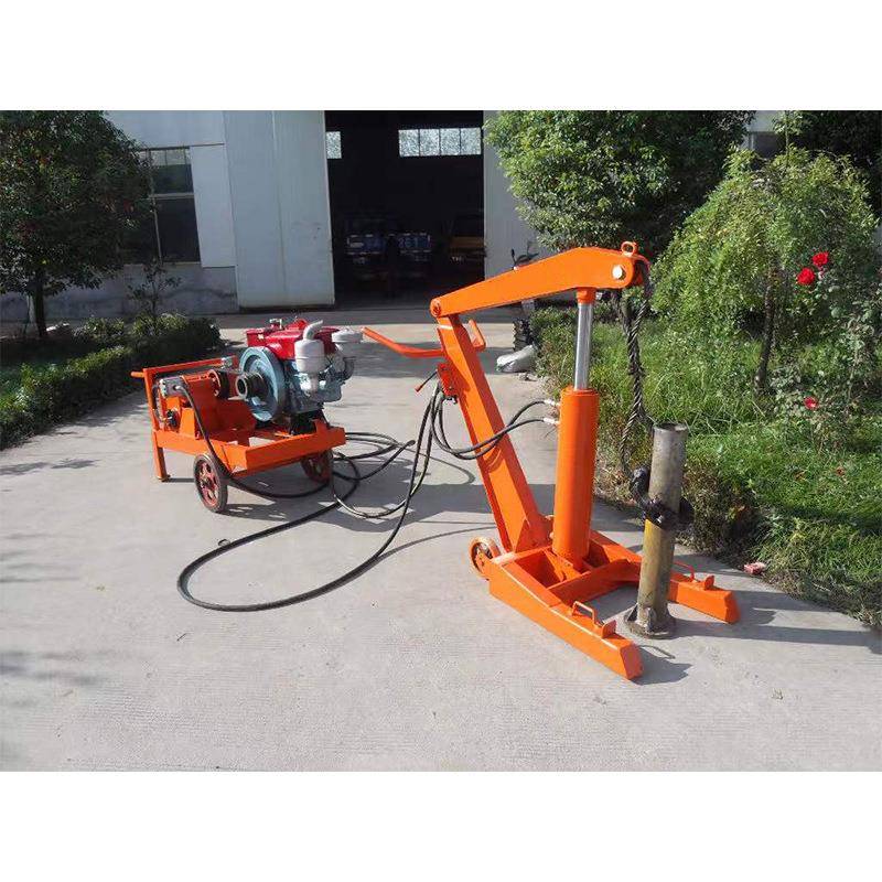 yf-30型液压拔桩机高速公路防撞护栏拔桩用设备手推拉桩厂家