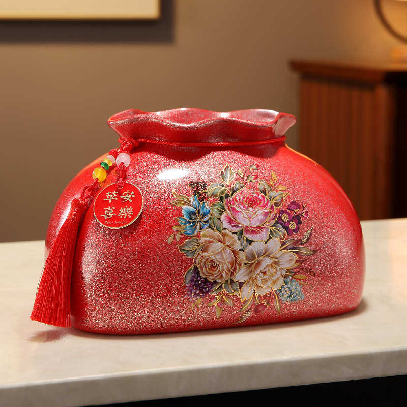 风摆件桌面客厅陶瓷盒高档抽纸巾家用中式创意装饰茶几轻纸盒新奢,家居饰品,装饰纸巾盒,淘宝优惠券,粉丝福利购,淘宝优惠卷