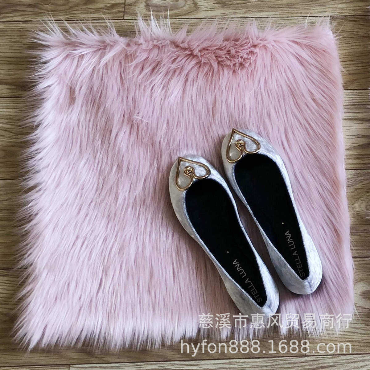 素色方形长毛地毯仿羊毛长毛绒保暖装饰地毯地垫多色可选