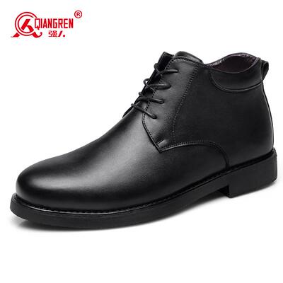 新款强人3515皮鞋男款季棉鞋加绒厚商务正装棉冬皮羊鞋真皮毛保暖