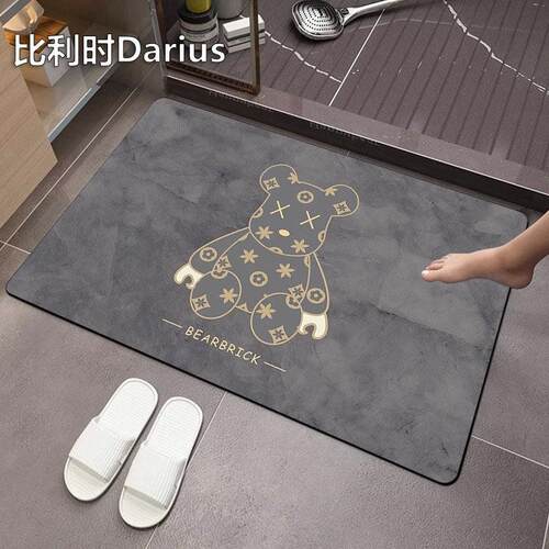 比利时Darius浴室化妆室门口吸水地垫矽藻泥防滑脚垫子厕所洗手间