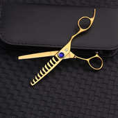 金色鱼骨剪大去发量牙剪打薄剪发型师美发剪刀