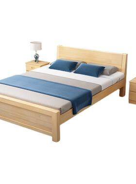 A6L实木zssm429现代简约单人床胡桃色白色清漆原木榫经济床型1卯