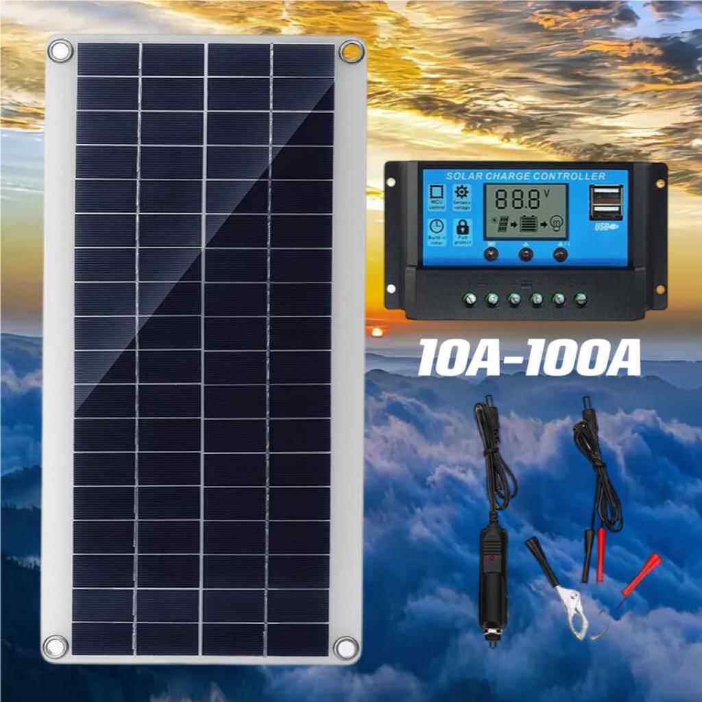 300W光伏板 柔性太阳能电池板控制器套装 10A-100A 房车户外电池