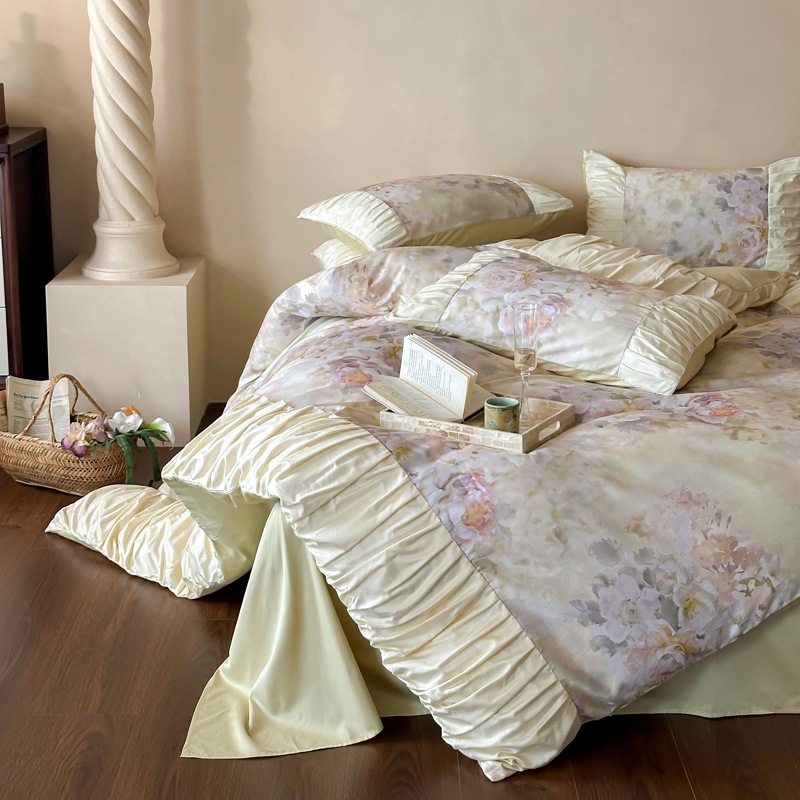 芙洛拉 | 法式宫廷风超细磨毛纯棉四件套褶皱花边床品裸睡四季,床上用品,床垫/床褥/床护垫/榻榻米床垫,淘宝优惠券,粉丝福利购,淘宝优惠卷
