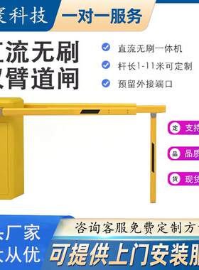 电动栏木机双臂直杆道闸机铁路口加长人字升降杆9/10/11米双杆闸