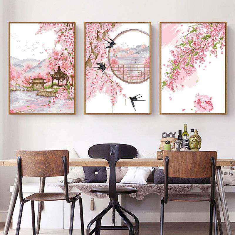 十里桃花钻石画满钻新款点钻十字绣贴钻客厅卧室砖石画简约现代5d