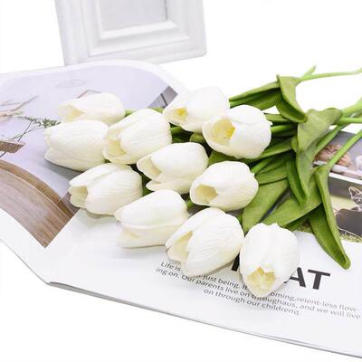 5/10Pcs Tulips Artificial Flower PU Real Touch Tulip Bouquet