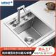 中岛迷 324304小不锈水槽单钢槽吧台水槽带盖板折叠式 隐形式 3545