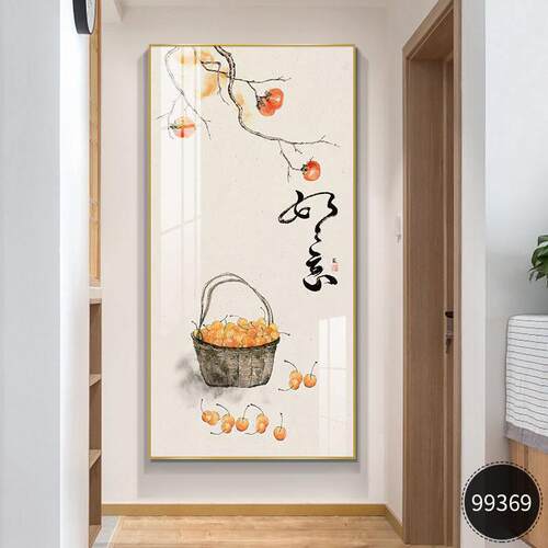 新中式入户玄关装饰画暖居走廊过道装饰竖版壁画现简约茶室挂画