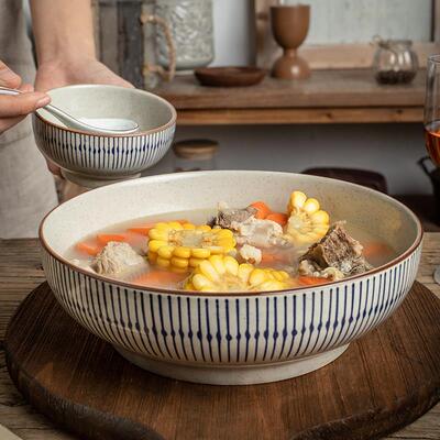 巷子尾【9英寸大汤碗~蓝雨系列】覆古陶瓷大碗酸菜鱼毛血旺汤盆