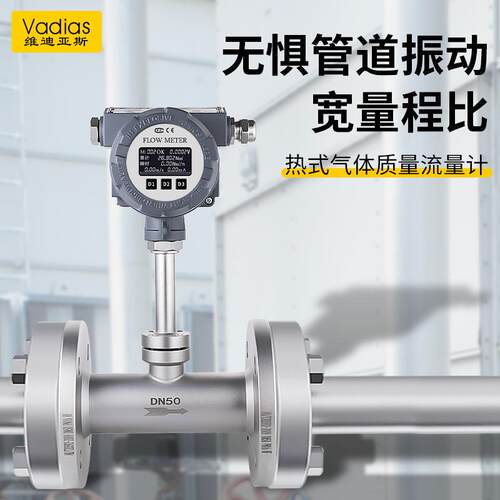 高精度热式气体质量流量计管道法兰DN65球阀插入式压缩空气天然气