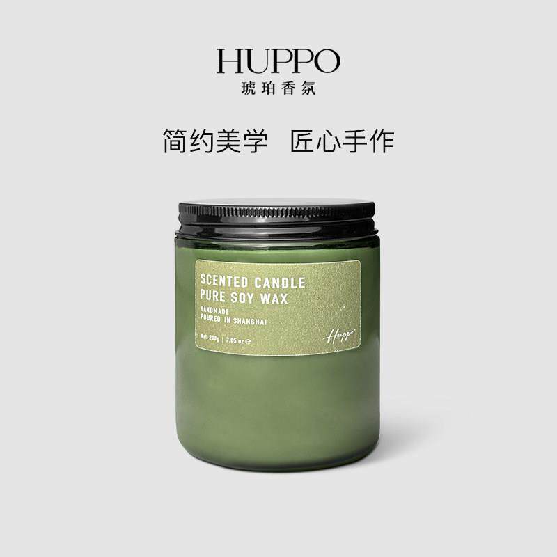 HUPPO佛手柠檬玉龙茶香高级花香木质调手工大豆香薰蜡烛200g大瓶