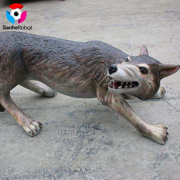 仿真玻璃钢动物 冰原狼模型 动物美陈展览 商务展览模型制作公司