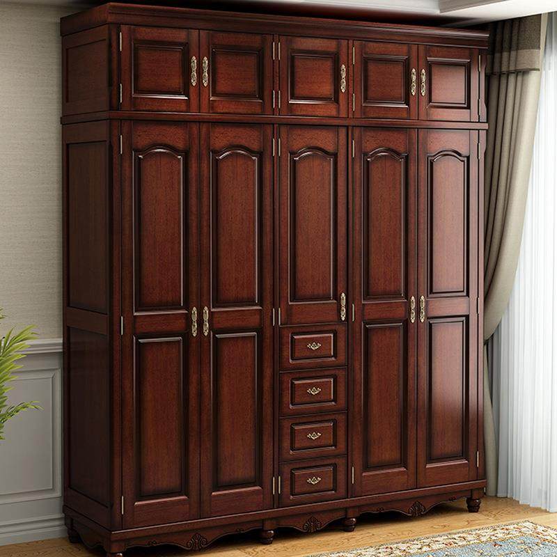 美式轻奢复古881#全实木衣卧室大大衣橱现代简约小抽户型家用柜屉