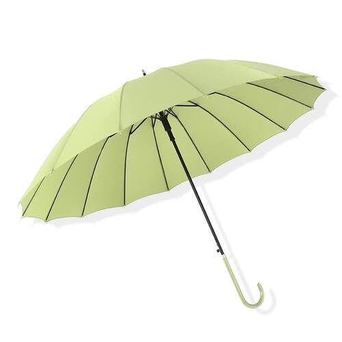 正品日系自动长柄l雨伞大号i女ns风16骨弯钩森系抗风覆古直杆制o