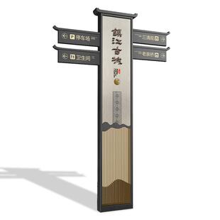 精神堡垒不钢锈导路向牌景区公GPN园导视牌指引标标示牌园区指标