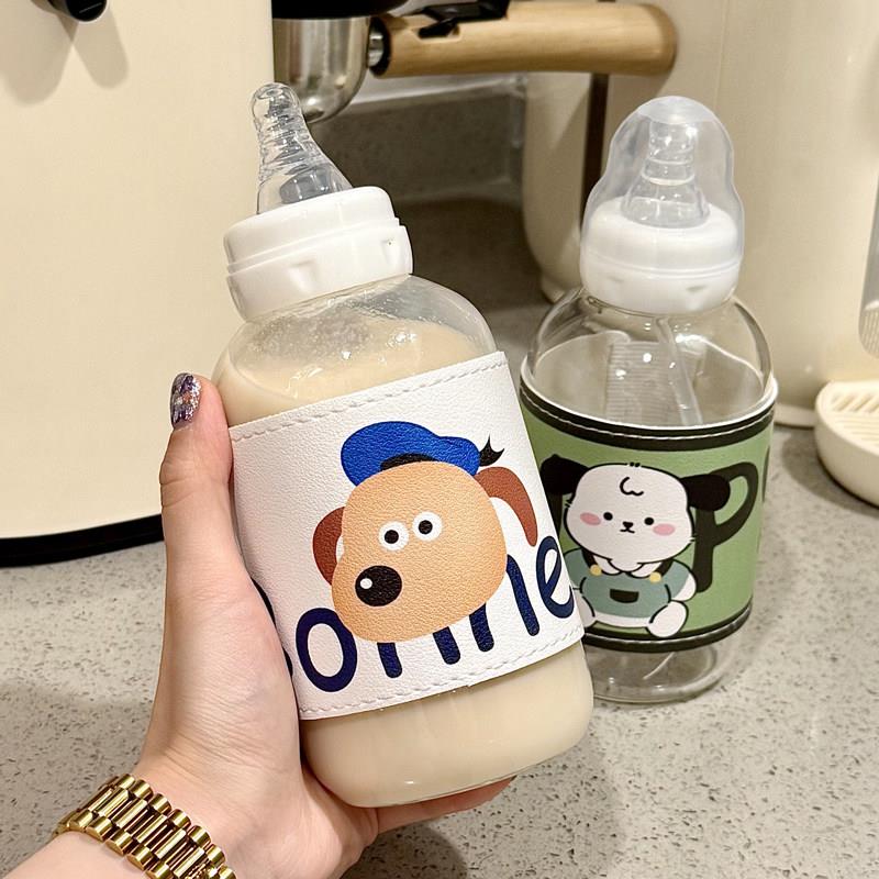 特别好看的喝水杯2025新款女生高颜值可爱少女奶瓶成人用玻璃杯子