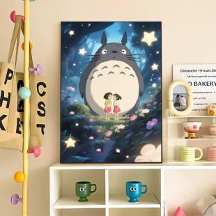 宫崎骏龙猫治愈系摆台卧室客厅办公桌面装 画摆件送朋友生日 饰画