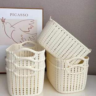 storage desktop basket plastic Rattan box style