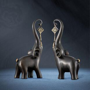 创意新式 饰摆件客厅家居公室关酒办柜CFXX 大象摆件铜工艺中品玄装