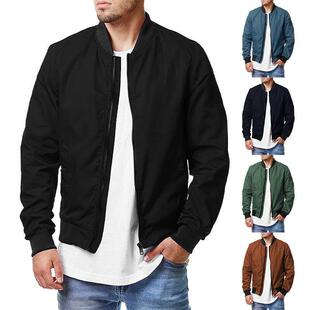 Men's bomber jacket with zipper jacket男式飞行员夹克拉炼
