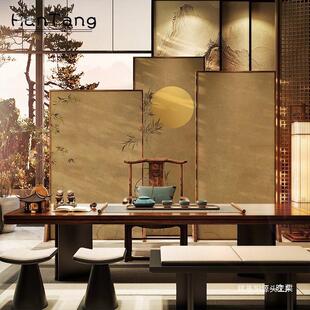 宋氏美学中式竹子屏风隔断折叠客厅入户玄关背景茶室公酒店背景