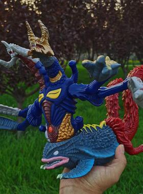 大号合体怪兽奇美拉王软胶萨乌鲁斯DX加拉特隆王奇美拉儿童玩具男