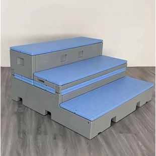 PE塑料合唱台阶学校新款移动翻转折叠阶实木合唱台三层阶梯舞台阶