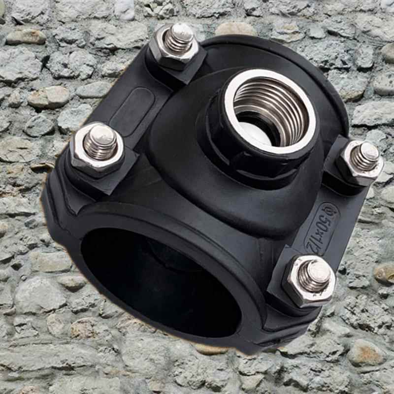 PE快速接头 增接口PPR管分水器鞍座金属不绣钢内丝三通哈夫节抢修