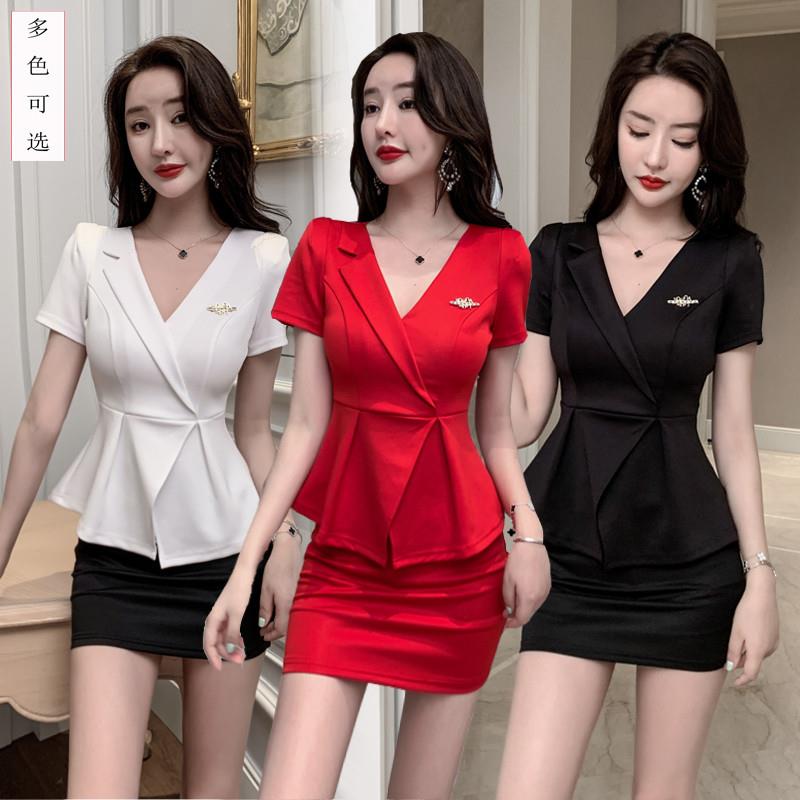 酒店KTV前台职业套装女足浴足疗技师工作服2021新款按摩沐足工衣