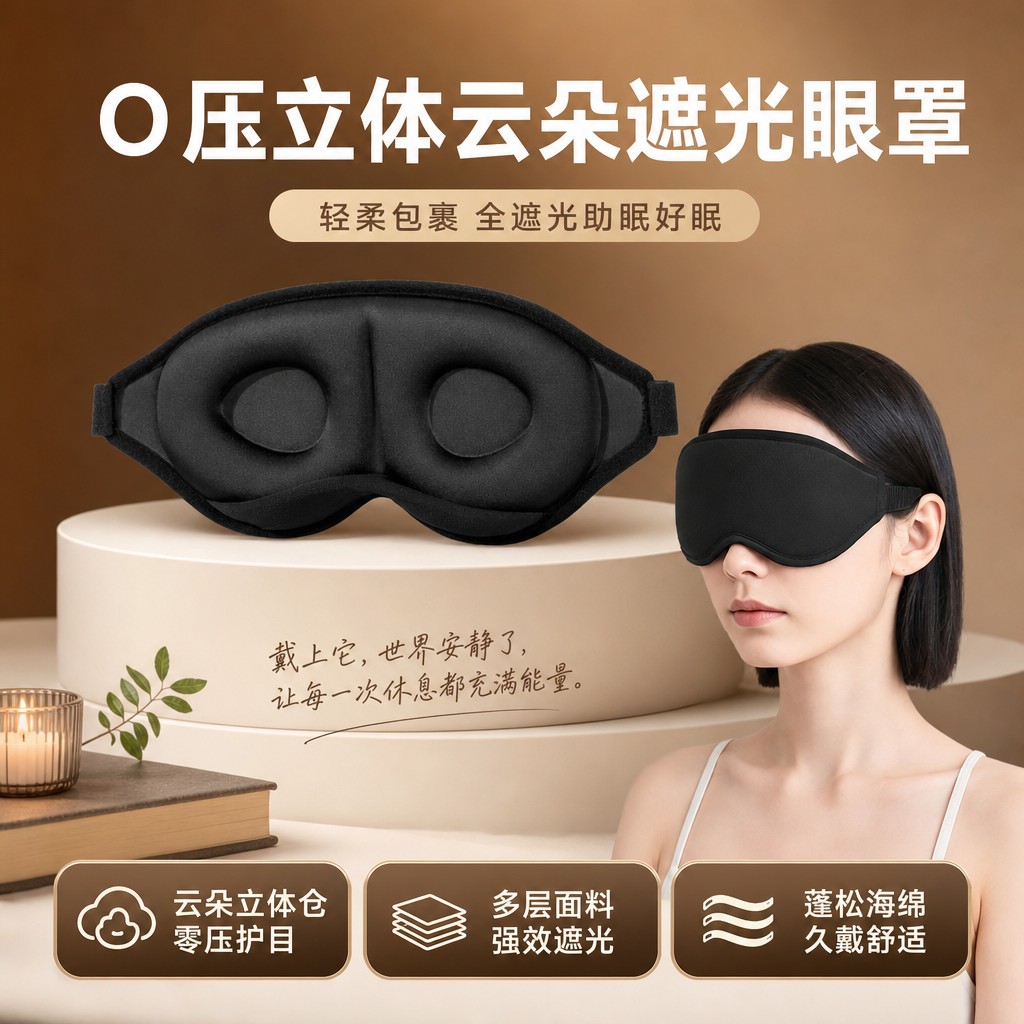 3D眼罩遮光睡眠立体缓解疲劳夏季专用男女睡觉透气成人学生无压感