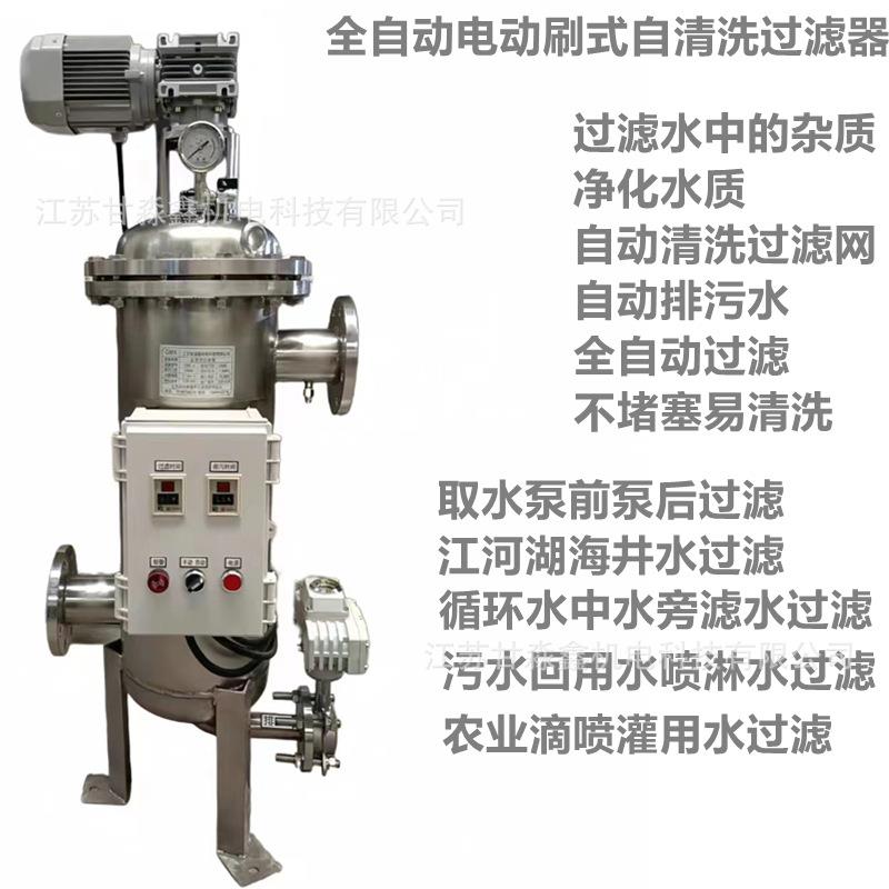 全自动电动刷式自清洗过滤器不锈钢滤水器反冲洗除污器电站滤水器