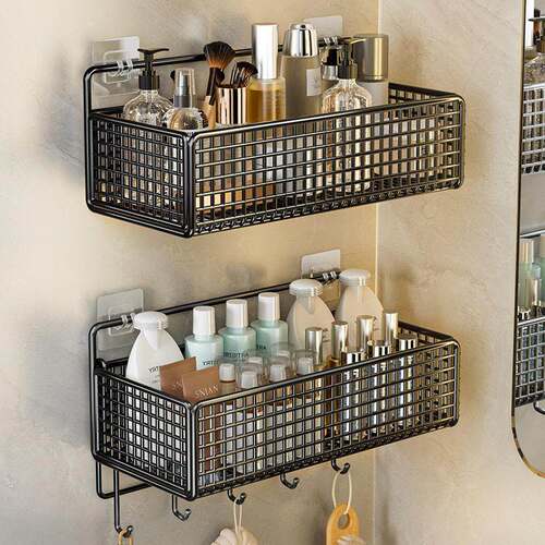 Bathroom storage rack, wall-mounted organizer for dormitory