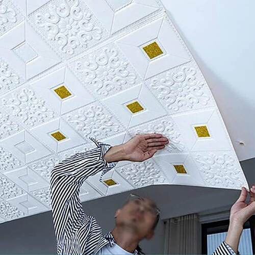 10Pcs 70x70cm Big Size Ceiling Wallpaper 3D Brick Waterproof