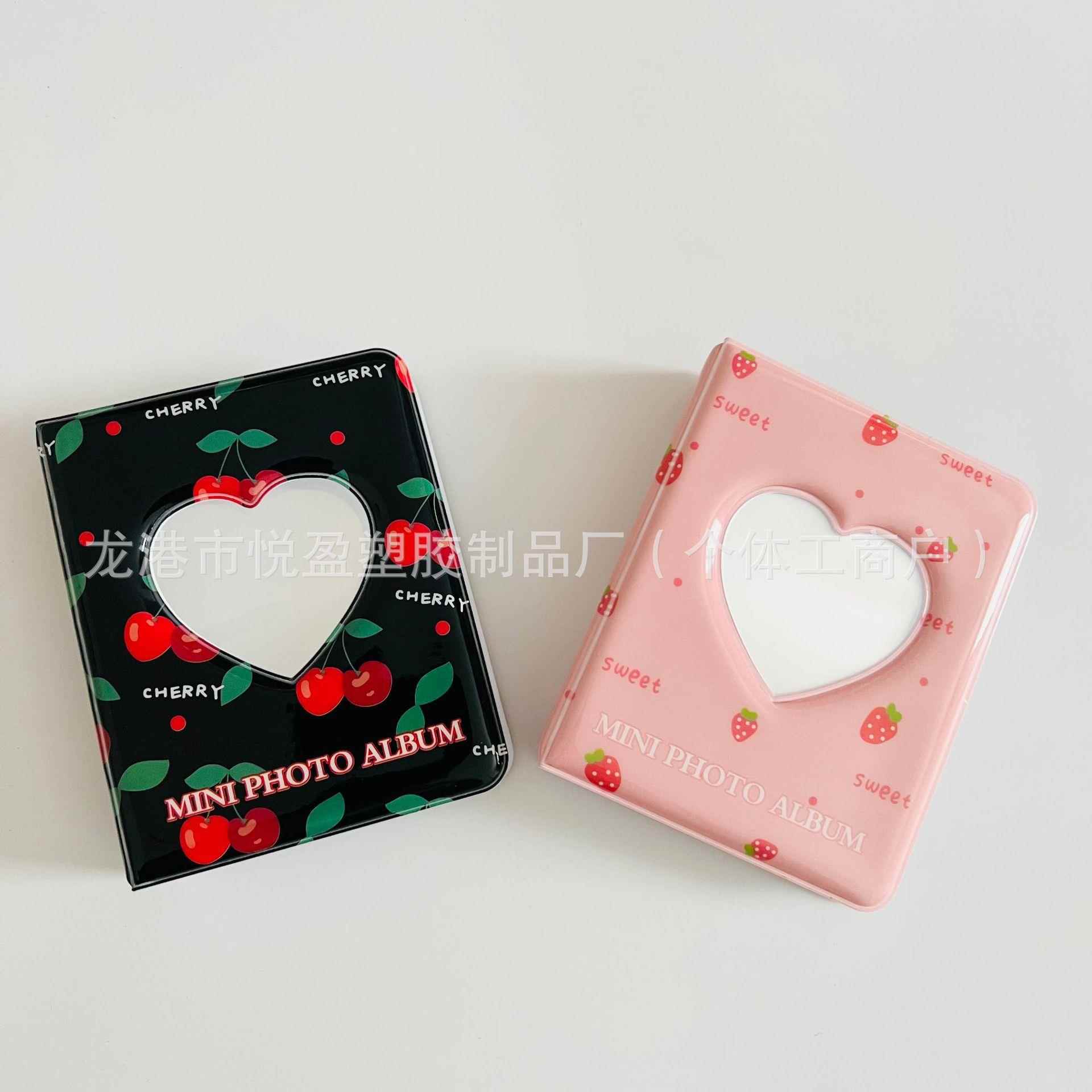 可爱草莓三寸小卡卡册镂空可爱拍立得相册收纳册追星影集收集卡册