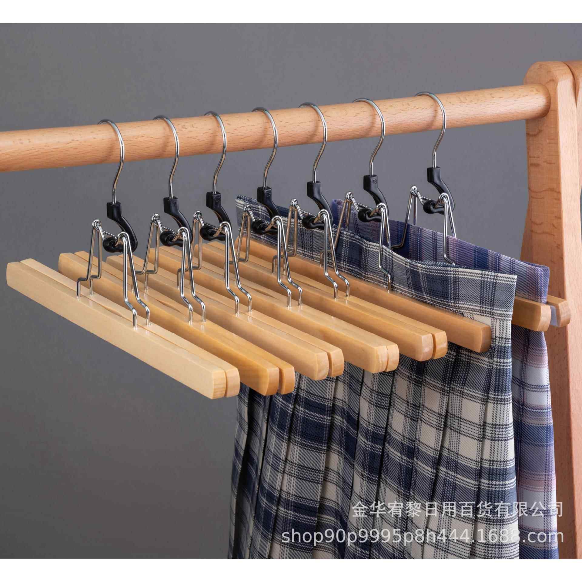 实木JK裙夹裤架裤夹无痕半身裙夹子服装店裤子实木裙夹汉服衣架
