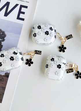 适用于airpod pro3耳机壳airpord4保护壳苹果air4耳机保护套高透闪粉airpods 4 case苹果3蓝牙耳机保护套pro2