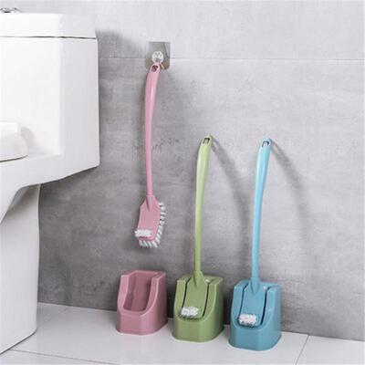Toilet Brush Set with Base for Bathroom Cleaning, Long Handl